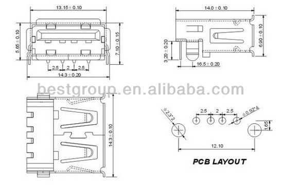 Fbusba2-105 USB Reverse Connector RJ45 USB Connectors USB Connector (FBELE)