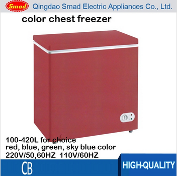 250L Red Color Top Open Freezer Small Deep Freezer