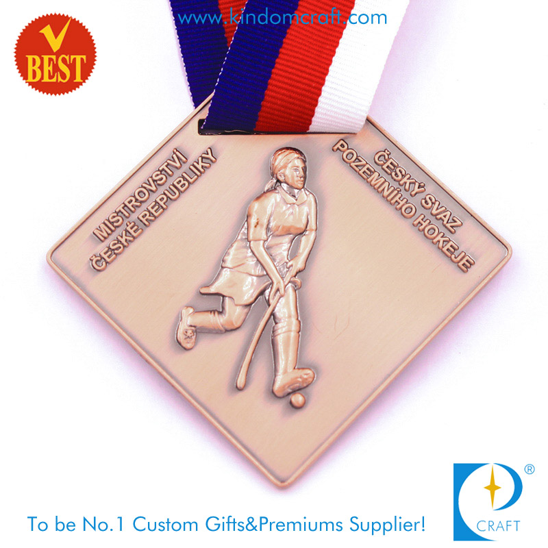 Wholesale Customized 3D Antique Copper Plating Zinc Alloy Golf Medal in High Quality