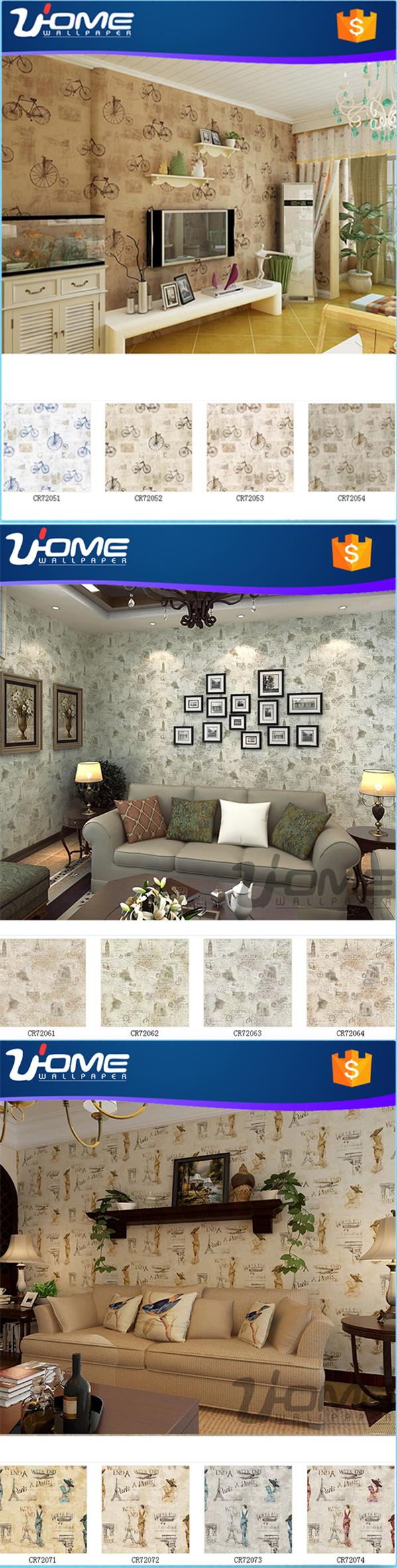 Uhome Latest 192g High Foamig Pure Paper European Vintage Wallpaper--Catherine