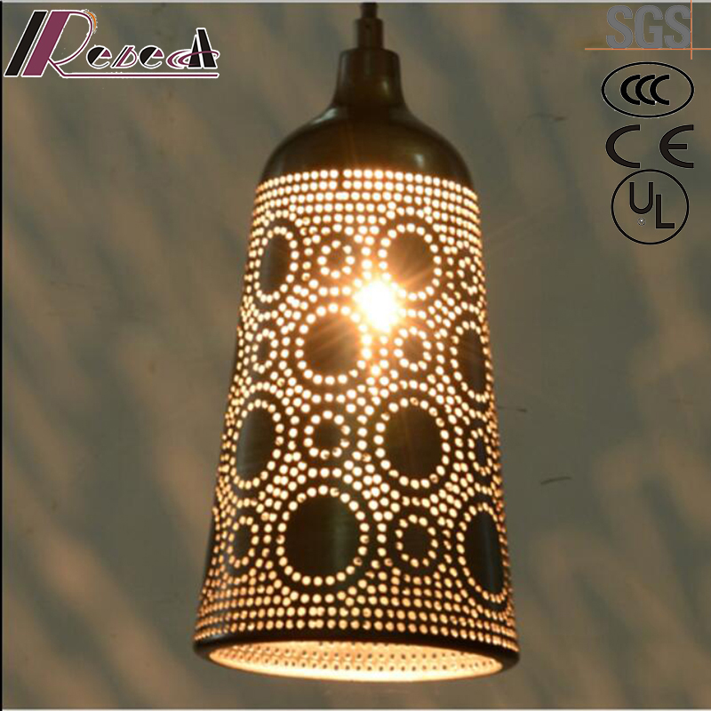 Ancient Hollow Metal Black Pendant Light with Restaurant