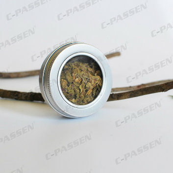 100g Aluminum Tea Canister with Pet Window Screw Lid (PPC-ATC-100)