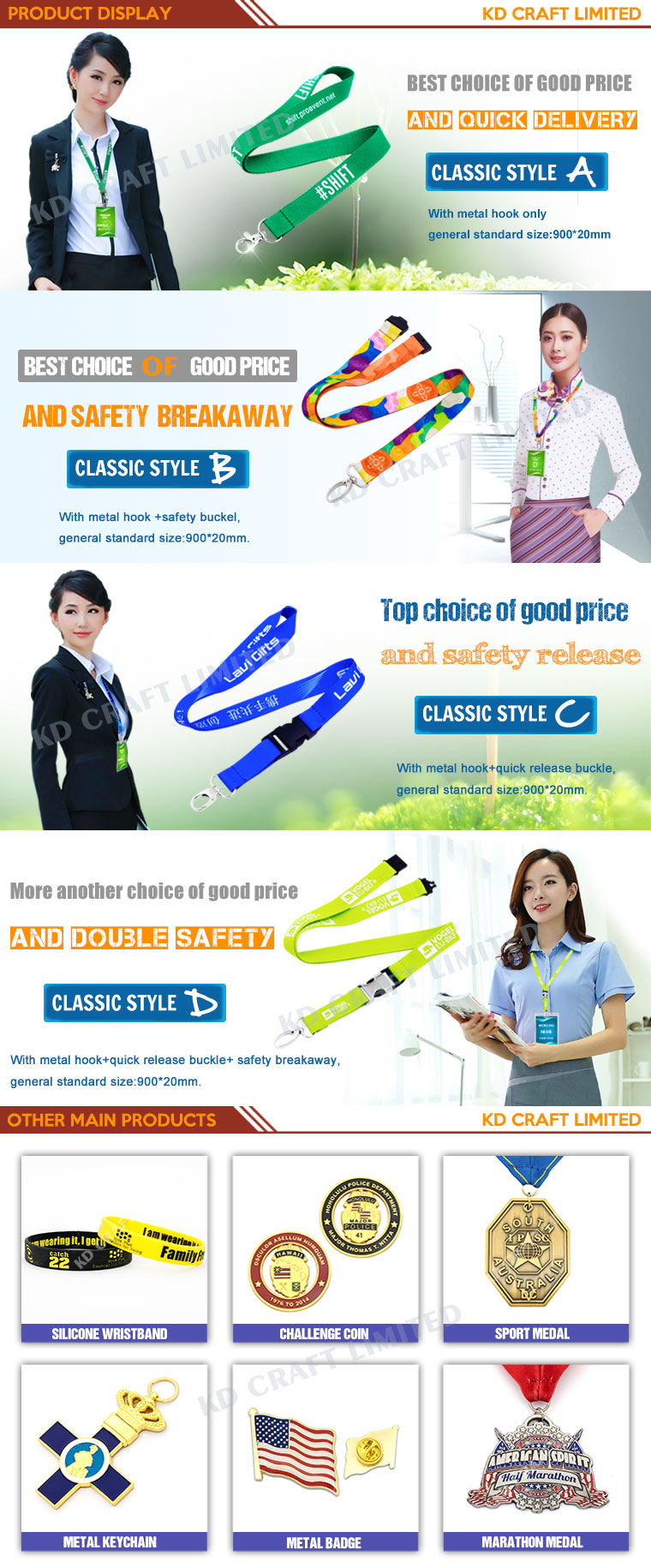 Customized Factory Price Promotional 3 D Screen Printed Lanyard in High Quality From China