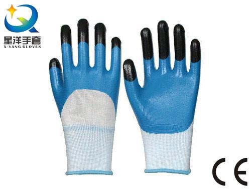 Nitrile Coated, Finger Reinforced, Procective Safety Work Gloves (N7011)