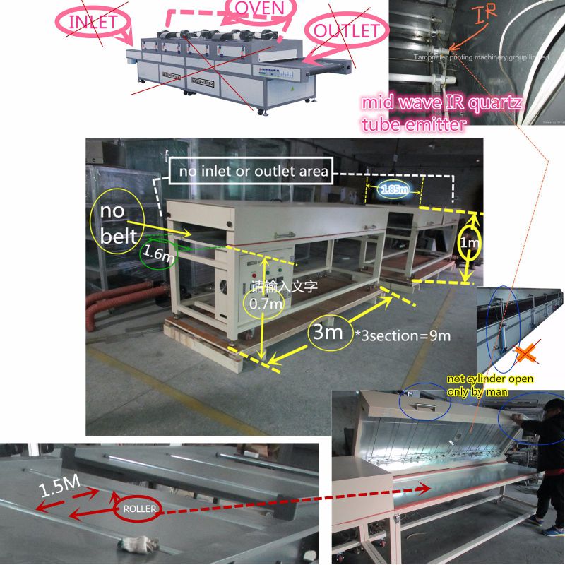 TM-IR800-4 Customized Large Format Infrared Conveyor Dryer Drying T-Shirt, Clothes, Garment, Textile