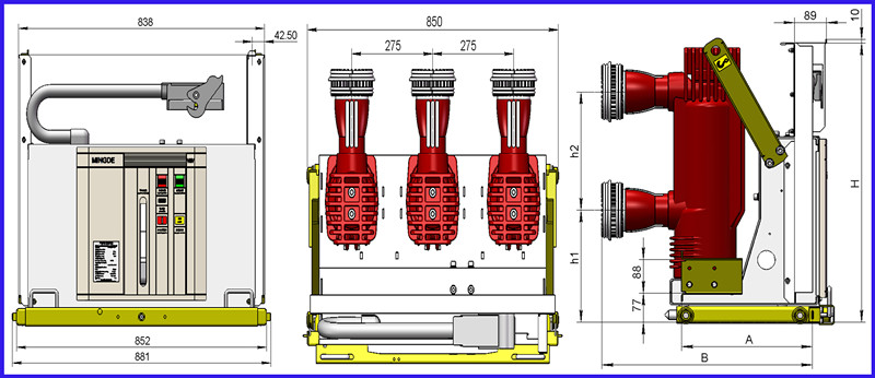 17.5kv-1250A Indoor Embedded Structure Vmv Vacuum Circuit Breakers