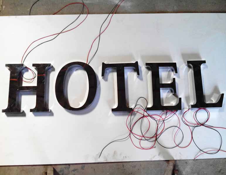 Halo Lit Channel Sign with Stainless Steel Face