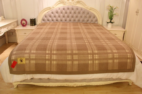 Camel Wool Lattice Blanket/Cashmere Fabric/Yak Wool Textile/Bed Sheet/Bedding