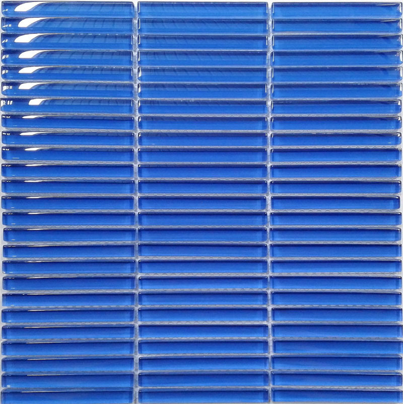 Strip Glass Mosaic Tile in Blue Color (PT60)