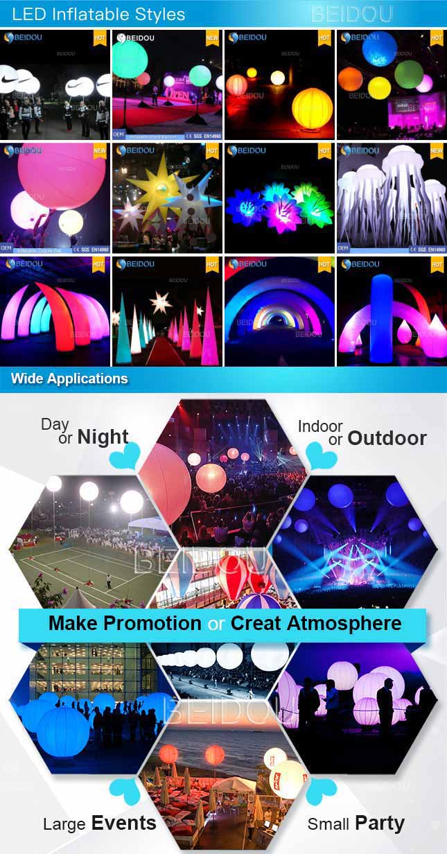 LED Touchable Advertising Crowded Balloons Inflatable Zygote Interactive Balls