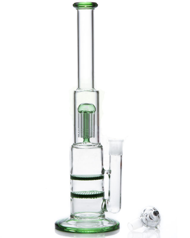 Double Honeycomb 9-Arm Tree Hookah Glass Smoking Water Pipes (ES-GB-332)