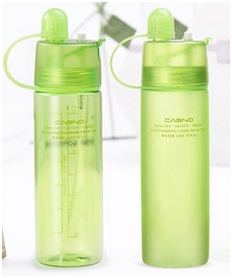 Portable Plastic Bottles with Lid, Cooling Spray Water Cup, Creative Outdoor Sports Bottles