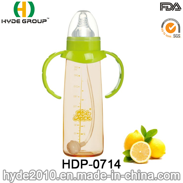 Hot Sale 260ml BPA Free PP Plastic Baby Feeding Bottle, Customized Plastic Baby Milk Bottle (HDP-0714)