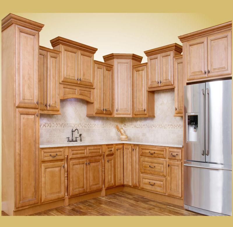 2016 Frameless Door Solid Wood Kitchen Cabinet