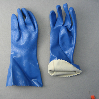 13G Jersey Liner Sandy Finish PVC Coated Chemical Glove (5134)