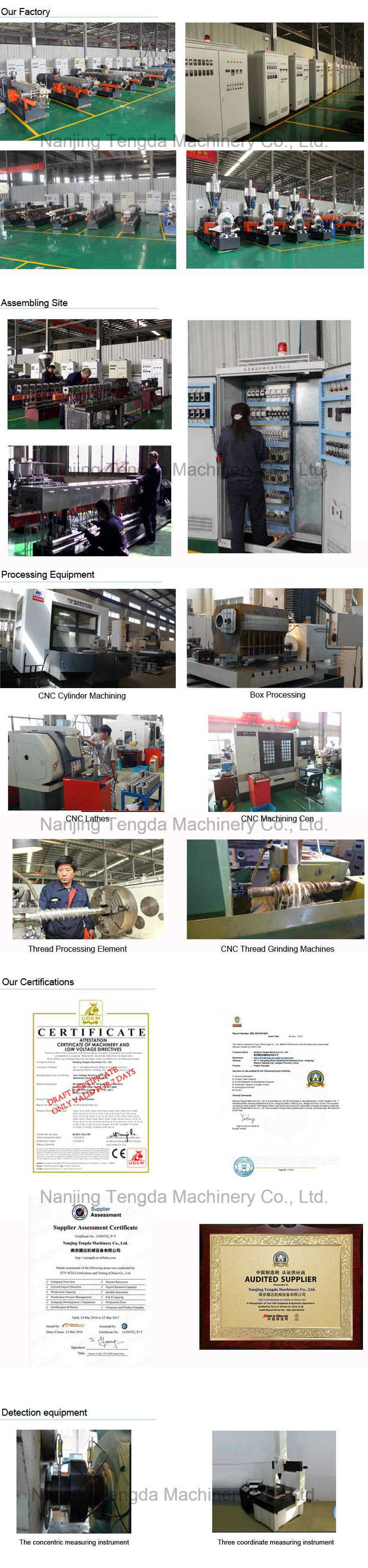 Ce&ISO Twin Screw Extruder with Recycling Granule