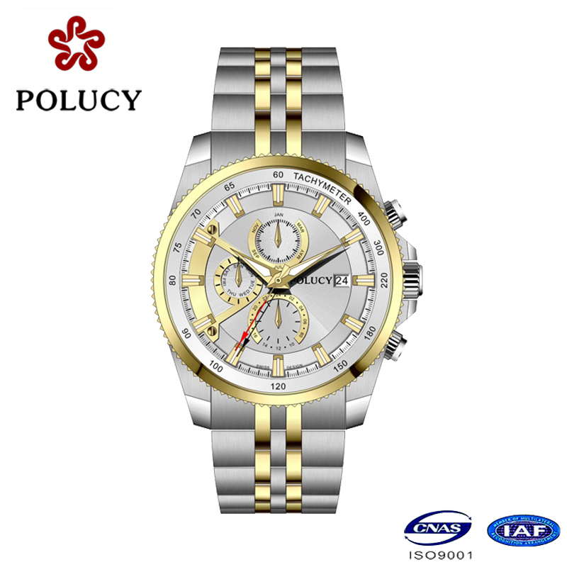 Make Custom All Stainless Steel Gold Luxury Watches Men