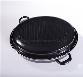 Enamel Cookware Carbon Steel Pan for Frying/Baking/BBQ