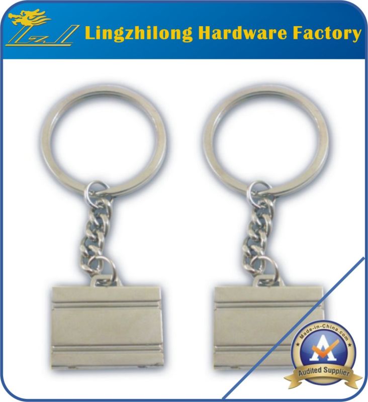 Luggage Design Metal Silver Keychain