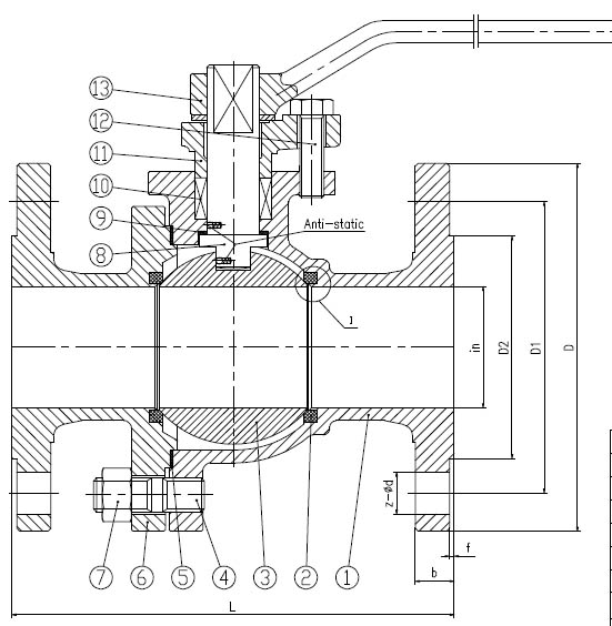 2PC Floating Ball Valve API Standards with Stainless Steel RF