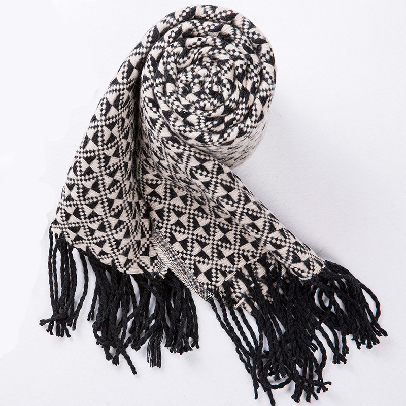 Women's Cashmere Like Classic Checked Knitted Winter Printing Shawl Scarf (SP303)