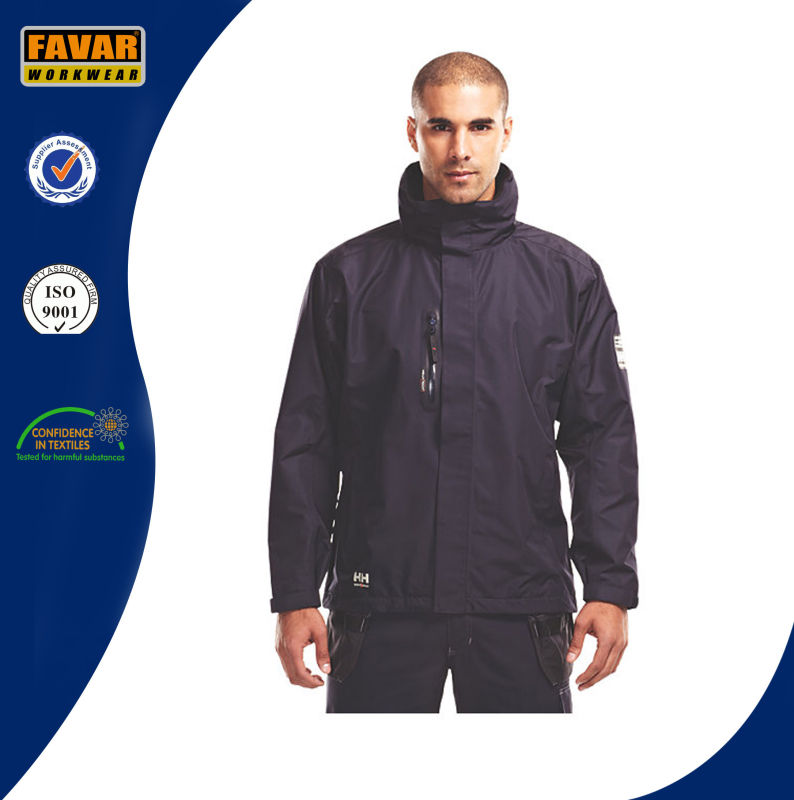 Men Navy Waterproof Rain Jacket