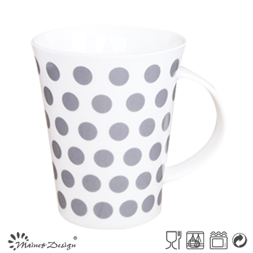 12oz New Bone China Mug with DOT and Strip Design