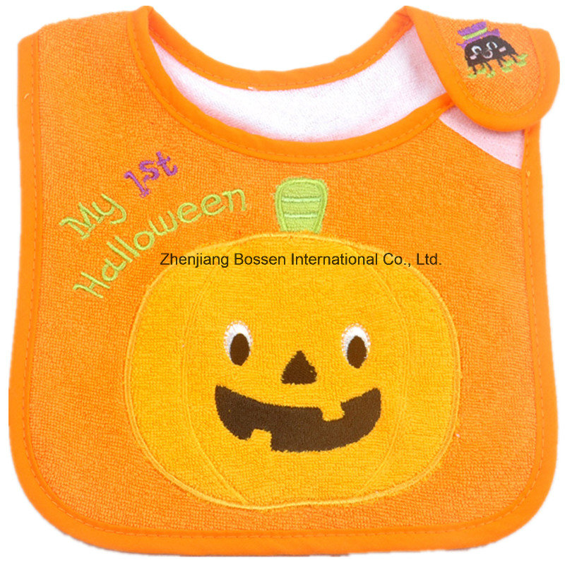 OEM Produce Customized Logo Embroidered Christmas Festival Promotional Cotton Baby Bib