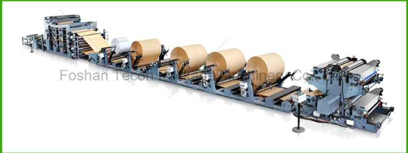 Cement Paper Bag Making Machine with 4 Colors Printing in Line