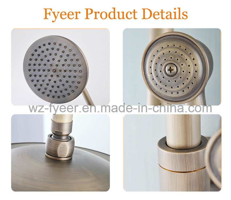 Fyeer Wall Mounted Bathroom Antique Rainfall Shower Set