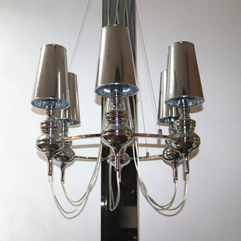 Chinese Supplier Chrome Iron Pendant Lamp with Pk Shade