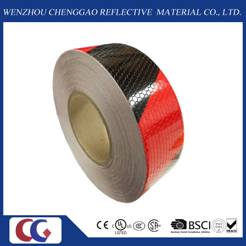 Red/White Double Colors Stripe Design Reflective Warning Tape (C3500-S)
