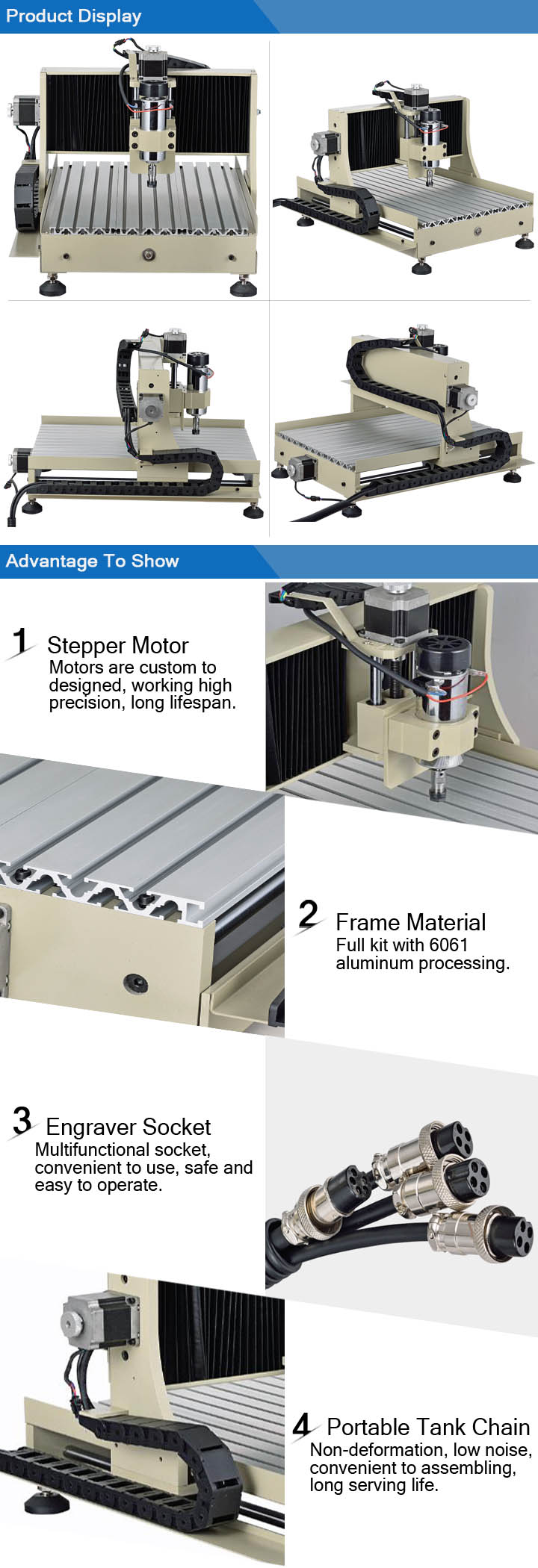 High Quality Air Cooling CNC Router Woodworking Machine