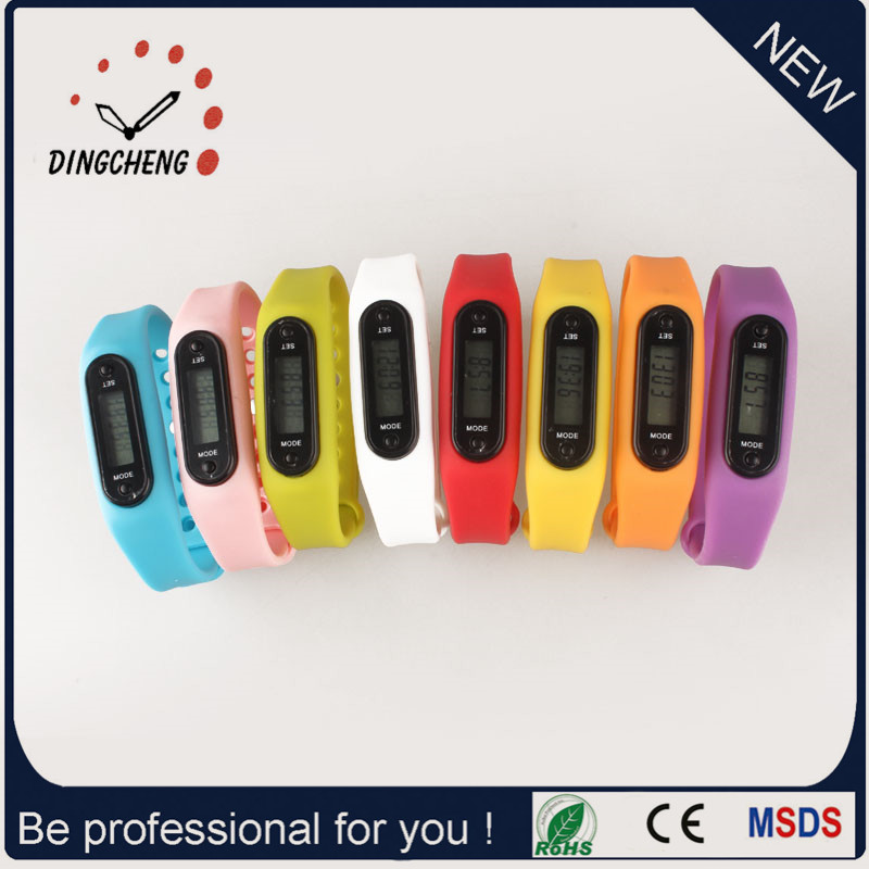 Pedometer Watches Sport Wristwatch Silicone Bracelet Watch (DC-003)