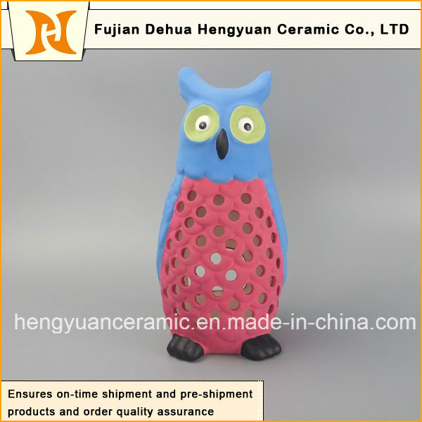 Colors Hollow-out Ceramic Owl for Home Decoration