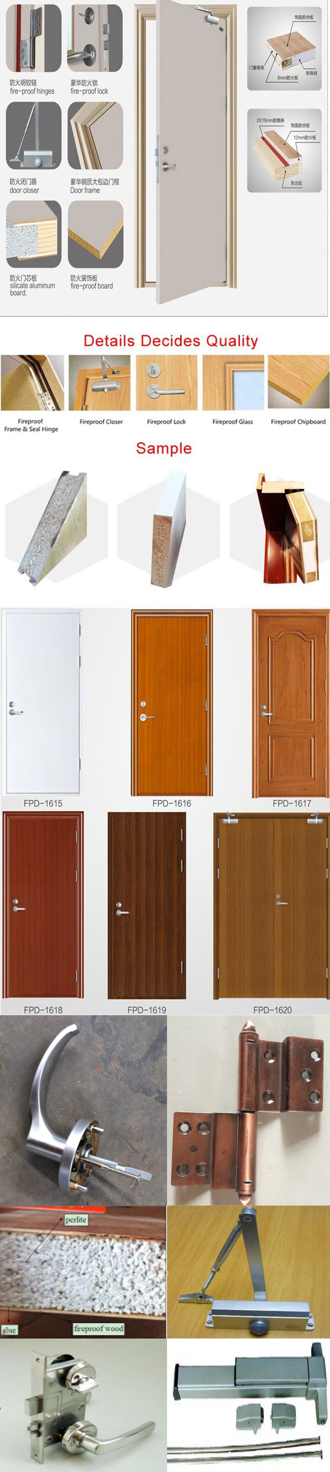 Anti Fire Single Double Wood Door