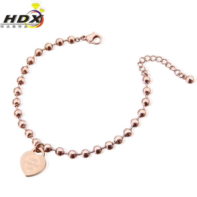 Fashion Jewelry Stainless Steel Heart-Shaped Bracelet