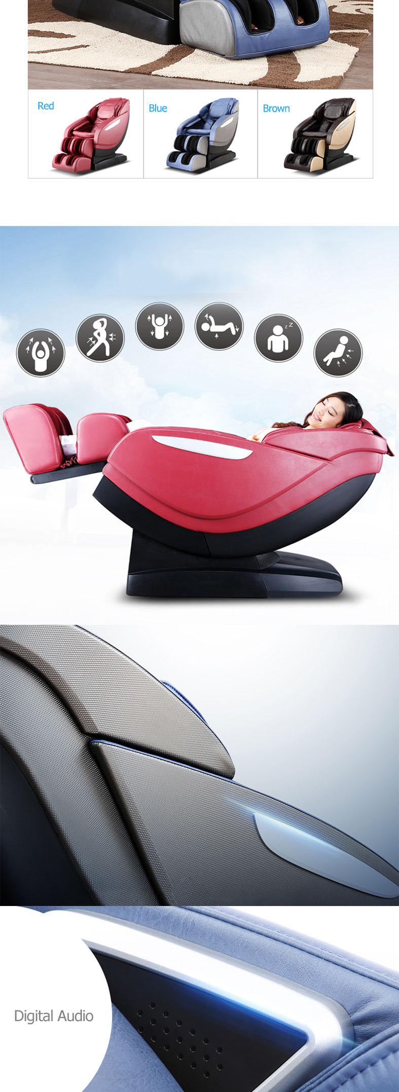 China Top Thai Shiatsu Reclining Massage Chair