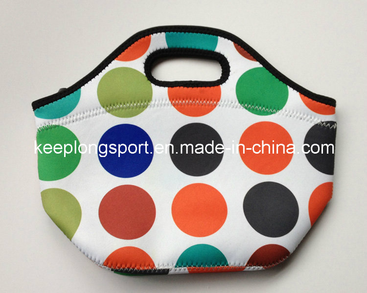 Fashionable Insulated Neoprene Picnic Cooler Bag with Sublimation Colors Printing