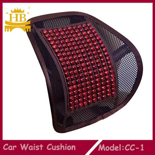 Woodbead and Mesh Car Backrest Waist Cushion