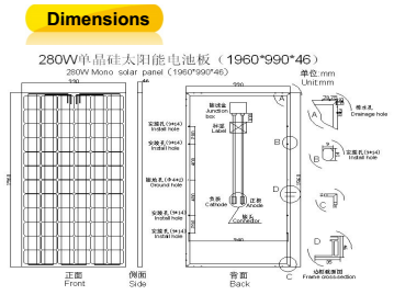 290W TUV/CE/IEC/Mcs Approved Mono Crystalline Solar Module (ODA290-36-M)