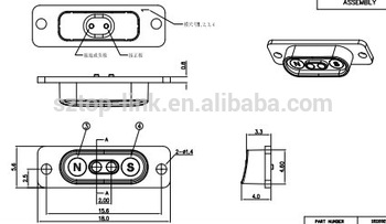 2pin Male and Female Magnetic Pogo Pin Connector with USB Cable