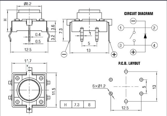 Push Button Switch with Lamp Couth Switch with Lamp