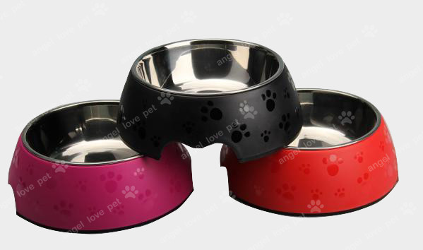 Matte Surface Footprint Pattern Plastic Pet Dog Bowl