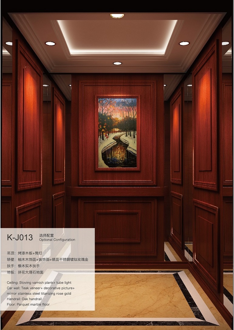 Aksen Wooden Decoration Passenger Elevator (K-J013)