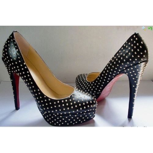 2016 Black High Heel Shoes with Studs (HCY02-369)