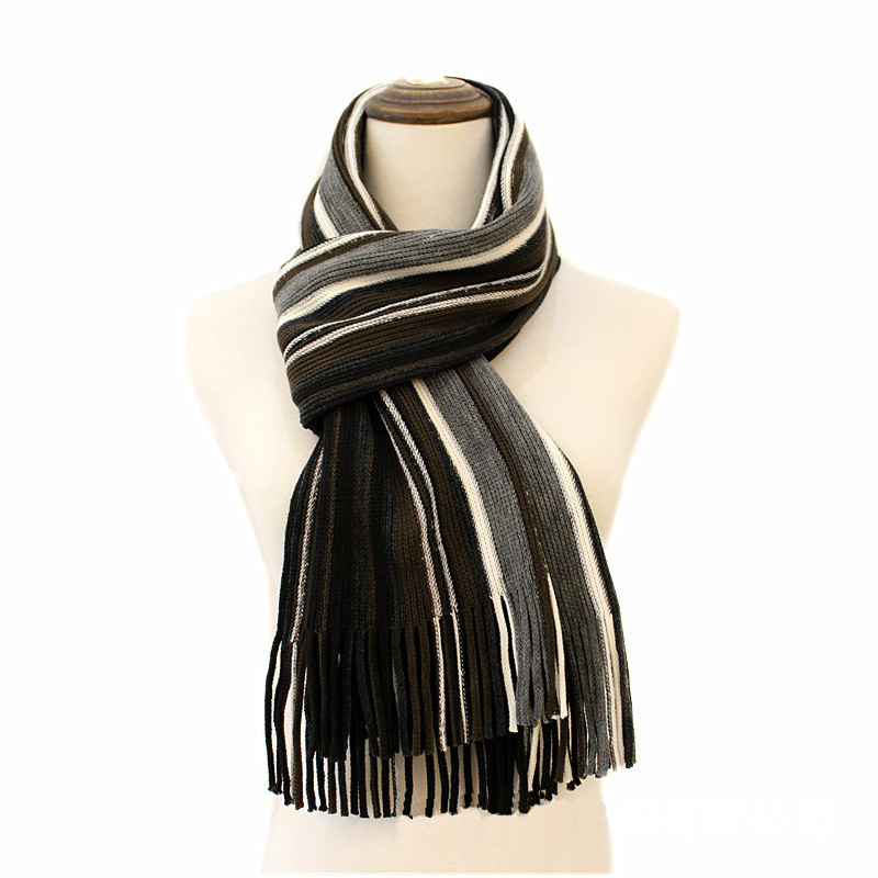 Mens Womens Unisex Knitted Stripe Autumn Winter Warm Scarf (SK806)