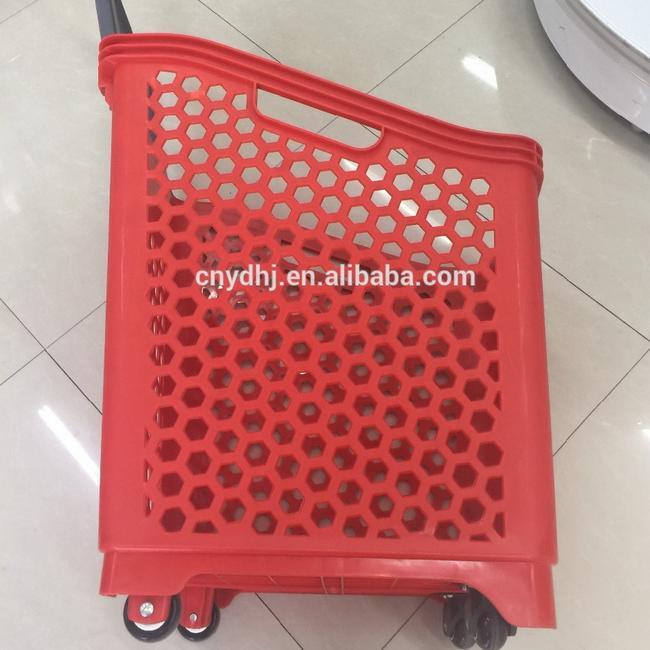 Plastic Supermarket Shopping Rolling Basket (ZC-18)