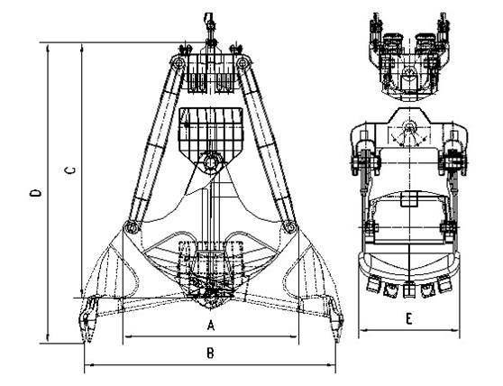 Rope Clamshell Underwater Dredging Grab