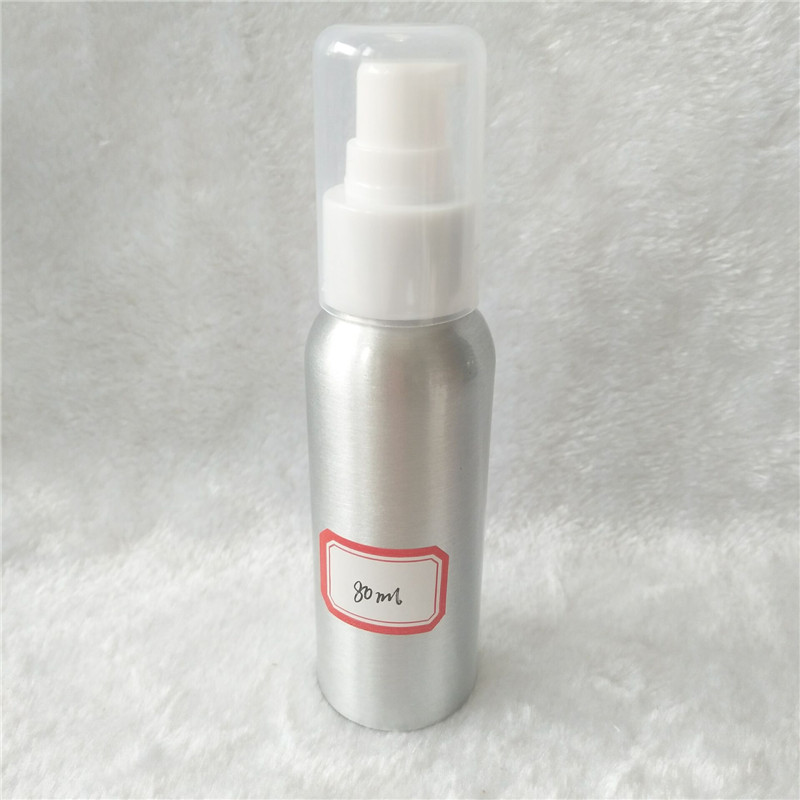 2017 New Design 80ml Silver Aluminum Bottle with Nasal Spray